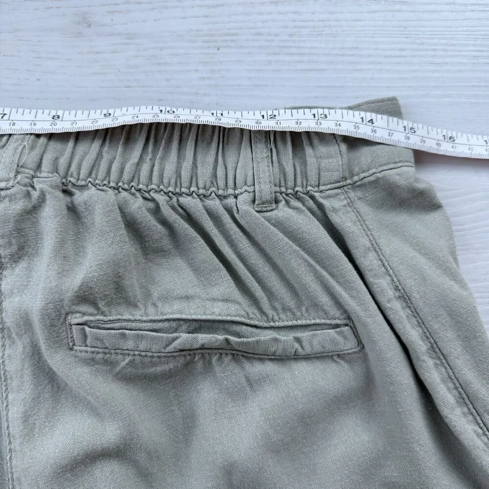 H&M Mens Medium Green Linen Blend Chino Pants Lightweight Casual Coastal Preppy